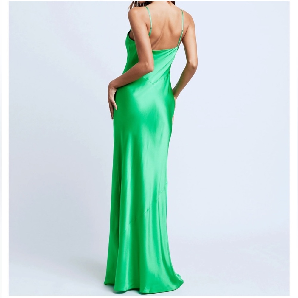 L'Agence Serita Maxi V-Neck Green Dress NWT Size S